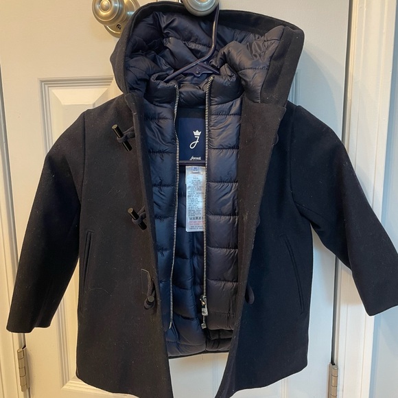 Jacadi Navy Pea Coat with Hood and Timeless Design - Picture 2 of 4